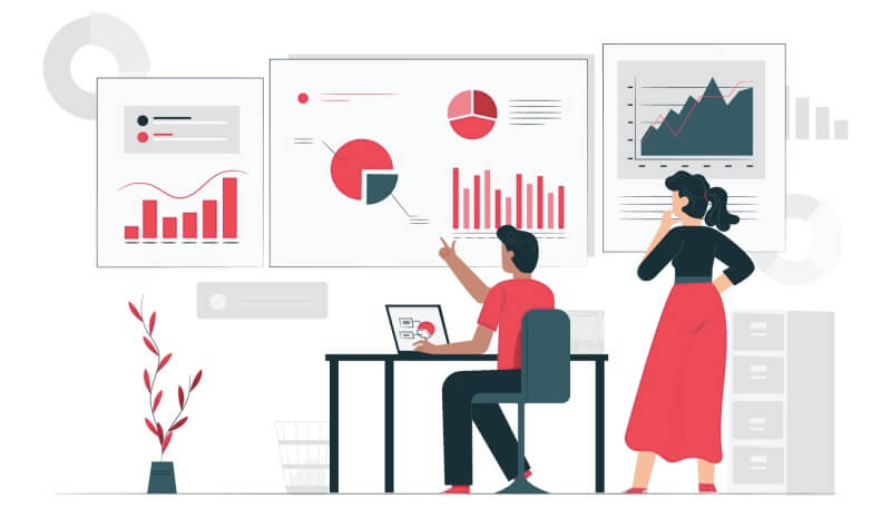 A team looking at mean, meadian, mode and range in statistics