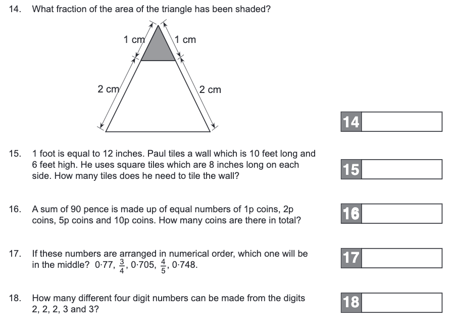 sample arithmetic mgs past papers