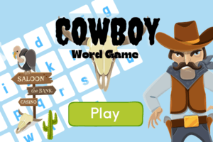 Cowboy word game for spelling practice